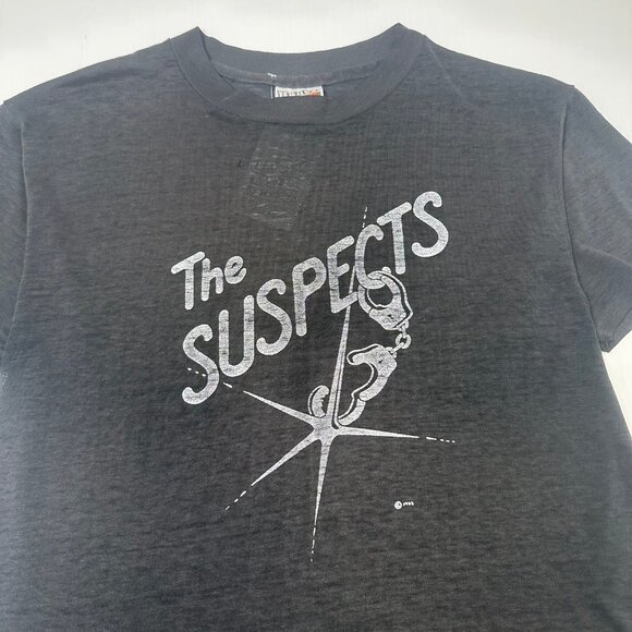 80s The Suspects Handcuffs Band Tee L - Picture 2 of 4